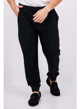 اشتري Men Regular Fit Solid Jogger Pants, Black في الامارات