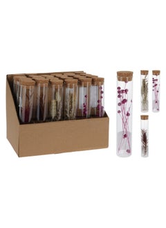 Buy Homesmiths Christmas Glass Tube With Flowers Assorted 1 Piece in UAE