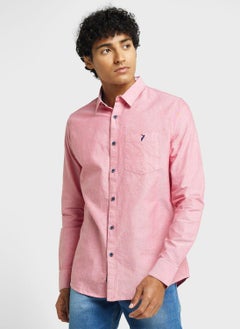 Buy Thomas Scott Classic Slim Fit Opaque Pure Cotton Casual Shirt in Saudi Arabia