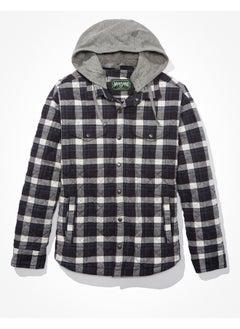 Buy AE Super Soft Hooded Flannel Shacket in UAE