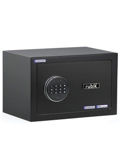 اشتري Safe Box for Home Office with Digital Pin Code and Key Lock Protect Money Cash Jewelry Passport RB20D (20x31x20cm) Black في الامارات