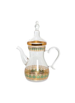 اشتري Zenith Glass Tea Pot, Clear & Gold في الامارات