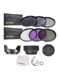 اشتري Andoer 67mm Lens Filter Kit UV+CPL+FLD+ND(ND2 ND4 ND8) with Carry Pouch / Lens Cap / Lens Cap Holder / Tulip & Rubber Lens Hoods / Cleaning Cloth في الامارات