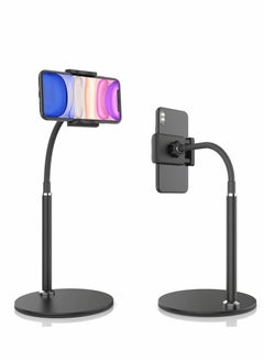 Buy Cell Phone Stand, Adjustable Height & Angle Phone Holder Flexible Arm Universal Phone Stand for Desk, Aluminum Alloy Desktop Cell Phone Holder Compatible with 3.5"-6.5" Device in UAE