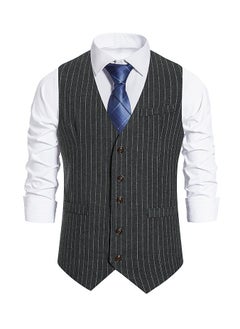 Buy New men's Retro V-Neck Fake Two Piece Vest in UAE