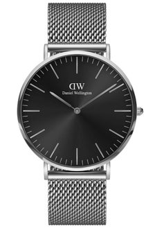 Buy Daniel Wellington Classic Mesh Onyx Black Men's Watch 40mm Dial with Silver Stainless steel (316L) Strap DW00100629 in Saudi Arabia