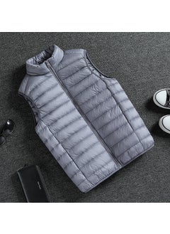 اشتري 2023 Mens Lightweight Winter Down Vest Gray [cotton clothes]] في الامارات