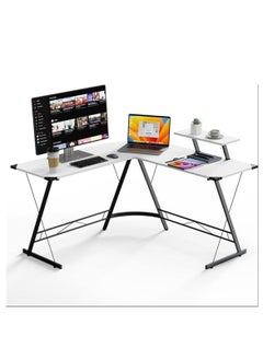 Buy L Shaped Desk 51 Inch Computer Corner Desk Home Gaming Desk Office Writing Workstation Large Monitor Stand Space Saving Easy to Assemble in Saudi Arabia