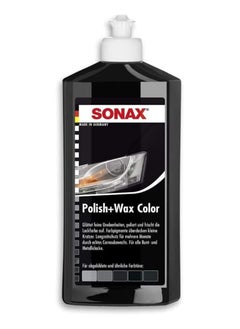 اشتري SONAX Polish + Wax Colour NanoPro Black (500 ml) Medium Polish with Colour Pigments and Wax Components في مصر