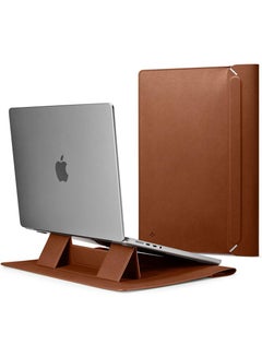 اشتري Laptop Sleeve Valentinus S 15 15.6 16 inch, for MacBook Pro, Built in Magnetic Flap with [Foldable Stand] Leather Laptop Case Cover, Laptop Pouch Bag - Classic Brown في الامارات