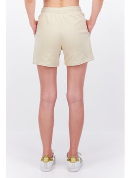 اشتري Women Brand Logo Basic Shorts, Beige في الامارات