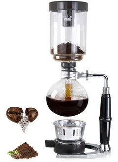 Buy Japanese Style Siphon Coffee Maker Tea Siphon Pot Vacuum Coffeemaker Glass Type Coffee Machine Filter 3Cup 5Cup 3 Cup in Saudi Arabia