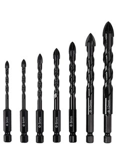 Buy 7Pcs Drill Bits Concrete Drill Bit Set Cross Carbide Tipped Drill Bits for Drilling Brick Tile Concrete Plastic and Wood Ceramic Tile 3 4 5 6 8 10 12mm in UAE