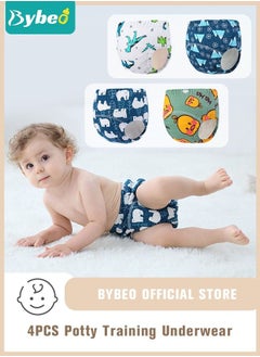 Buy 4 Piece Potty Training Underwear, 6 Layers Breathable Cotton Absorbent Trainer Pants for Toddler Baby Boys Girls Waterproof in Saudi Arabia