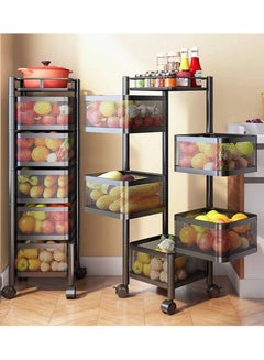 Buy rotating storage rack，bathroom stand rack， Vegetable Rack，Fruit Rack， Used for Home Kitchen Office Bathroom Living Room Storage，No Need to Install (5-Tier) in Egypt