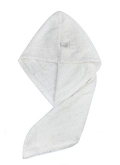 Buy 100% Cotton Terry Hair Towel Wrap, White in UAE