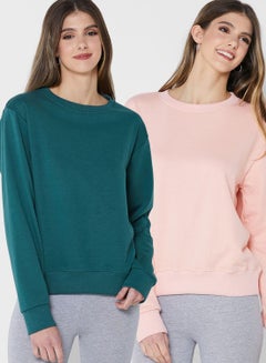 Buy 2 Pack Essential Round Neck Sweatshirt in Saudi Arabia