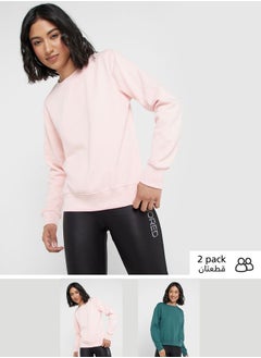 Buy 2 Pack Essential Round Neck Sweatshirt in Saudi Arabia