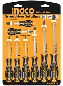 اشتري Screwdriver Set Pack Of 8 Cross Cut Professional Chrome Vanadium Screwdriver في مصر