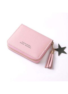 Buy PU Leather Tassel Coin Purse Light Pink in UAE