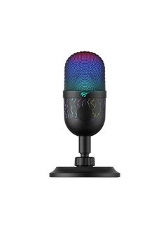 Buy USB Gaming Microphone for PC with RGB Lighting and Mute Button, perfect for Recording, Streaming, and Podcasting in Saudi Arabia