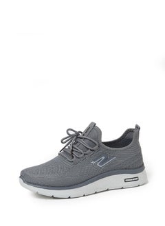 Buy Cobblerz Men's Lace-up Low Top Sneakers GREY in Saudi Arabia