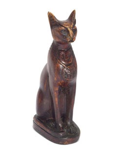 Buy immatgar pharaonic Decorative Egyptian Cat Bastet Statue ancient Egyptian souvenirs gifts handmade Home decor collectibles Sculptures  (burgundy - 9 CM Long) in Egypt