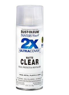 Buy Rust-Oleum 2X Ultra Cover Clear Matte - 12oz, Spray Paint, Durable, Smooth Finish in UAE