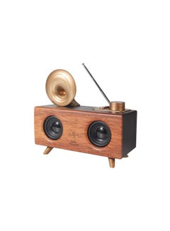 Buy Wood grain retro B6 home desktop small audio multi-function wireless music speaker bluetooth stereo subwoofer portable FM radio in UAE