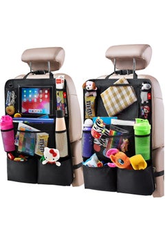 Buy 2 Pack Backseat Car Organizer Kick Mats Back Seat Protector with Touch Screen Tablet Holder Back Seat Organizer Accessories with 9 Storage Pockets in Saudi Arabia