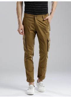 Buy Men Trousers & Pants - Olive Brown Trousers for Everyday Wear in UAE