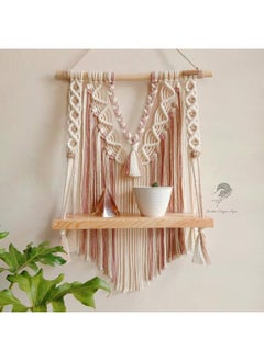 Buy Wooden Wall Shelf, Macrame Shelf, Living Room Decor, Stand Bookshelf. in Egypt