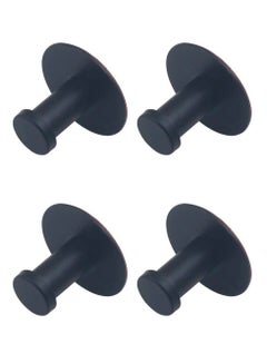 Buy Set of 4 Adhesive Wall Hooks Heavy Duty Waterproof Stainless Steel Kitchen Hooks 3M Adhesive Wall Hooks - Black in UAE