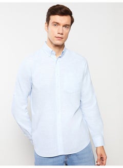 اشتري Regular Fit Long Sleeve Linen Men's Shirt في مصر