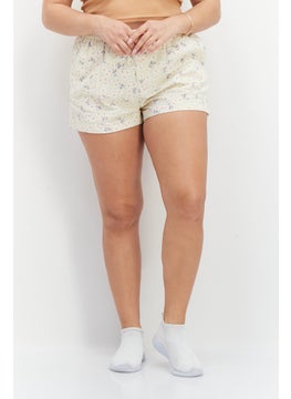 Buy Women Floral Basic Short, Beige Combo in UAE