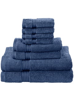 Buy Bliss Casa 8 Piece Towel Set; 2 Bath Towels, 2 Hand Towels and 4 Washcloths - 550 GSM 100% Combed Cotton Quick Dry Highly Absorbent Thick Bathroom Towels - Soft Hotel Quality for Bath and Spa in UAE