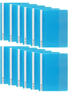 Buy 12-Piece Flat Clear View Folder File Blue in UAE