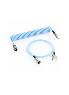 اشتري Braided Keyboard Cables 1.5m Coiled Type-C to USB A with Detachable Aviator Connector.for Gaming Keyboard/Tablet -Blue في الامارات