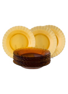 Buy Durable French Duralex glass dish set, 23 cm, 12 pieces in Saudi Arabia