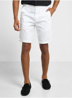 Buy Thomas Scott Men Mid Rise Pure Cotton Slim Fit Chino Shorts in Saudi Arabia