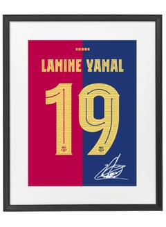 اشتري Lamine Yamal Barcelona Autographed Jersey - Framed Poster 50x40cm - Football Memorabilia, Soccer Collectible, Gift for Fans في الامارات