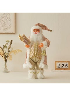 Buy Realistic Santa Ornament Santa Claus Holding Gifts Doll Standing Figurine Santa Knitted Doll 60cm in UAE