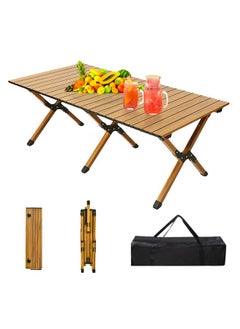 Buy Folding Camping Table, Lightweight Rolling Table, Portable Picnic Table with Easy Carry Bag for Outdoors, Beaches, Picnics, Backyards, Barbecues and Parties in Saudi Arabia