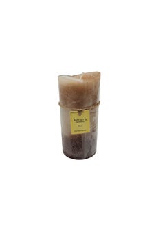 Buy AW23 Amara Scented Pillar Candle Oud Aromatherapy Wax Candles For Living Room Bed Room Kitchen Bathroom Home Decoration Gift L 7 x W 15 cm Brown in UAE