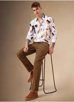 Buy Men's Regular Fit Multi-Color Spread Collar Shirt in UAE