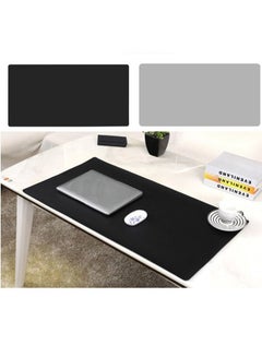 Buy Mouse Pad Large Size 80 * 40 CM Double Sided Color Desk Pad with PU Leather XXL Mousepad for Laptops Computers Work Gaming Office Home(Black+grey ) in UAE