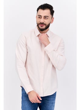 اشتري Men Regular Fit Plain Long Sleeve Casual Shirts, Pale Pink في السعودية