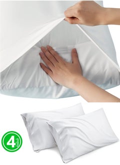 اشتري Luxuriously Soft Microfiber Pillowcases (75x50cm) - Envelope Closure (4 Pack) Premium Quality Bedding for a Comfortable Sleep في السعودية