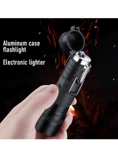 Buy Electric Lighter with Flashlight, 2 in 1 USB Rechargeable Lighter with Mini Torch, Waterproof Windproof Flameless Lighter in Saudi Arabia