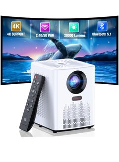 Buy 5G WiFi 4K HD 20000L Portable Movie Projector,Outdoor Projector Home Video Smart Projectors Compatible with iOS/Android/Laptop/TV Stick/HDMI/USB in Saudi Arabia
